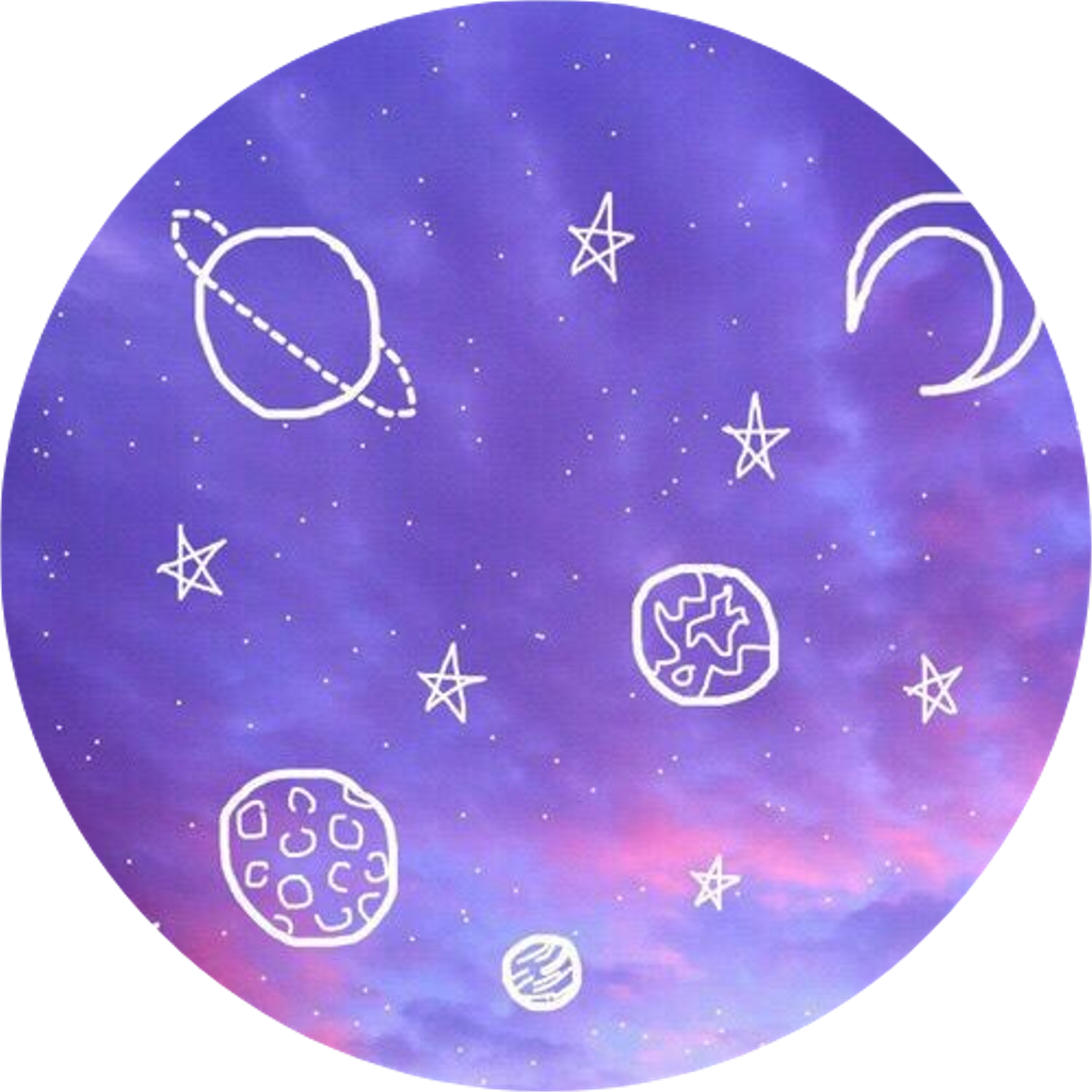 Purple Aesthetic Tumblr Stars Planets - Purple Aesthetic (1024x1024), Png Download