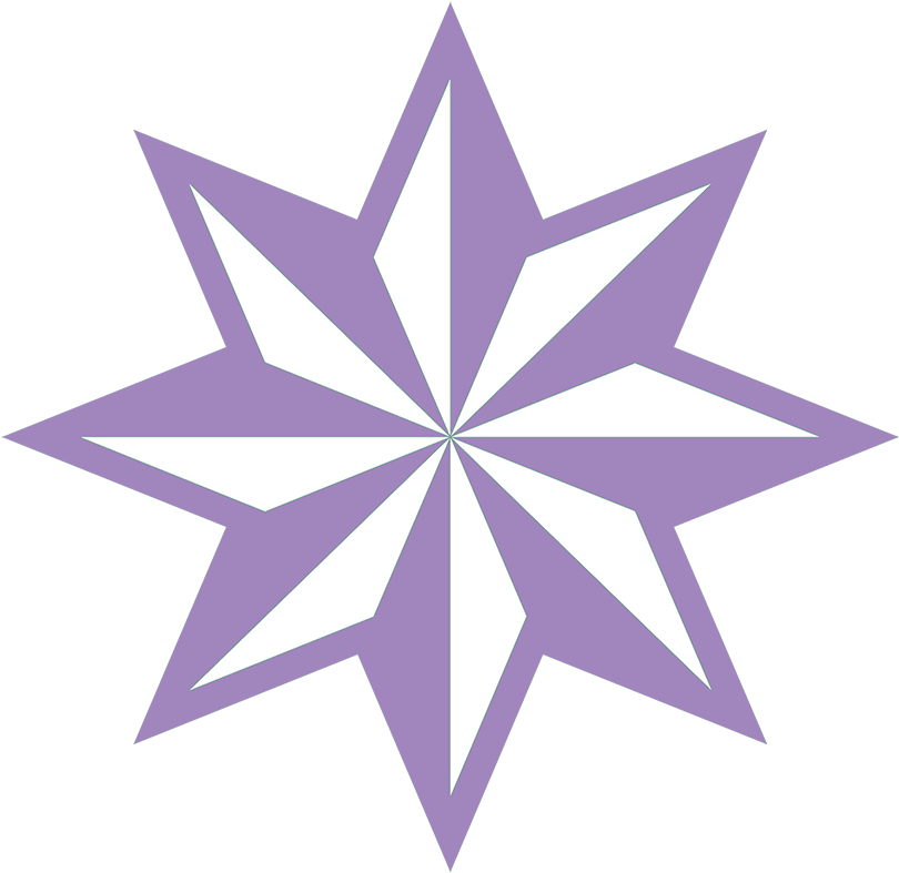 Lila Faceted 8-pointed Star Clip Art - Red 8 Point Star (827x827), Png Download