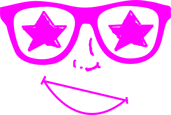 Pink Smiley Star (600x404), Png Download