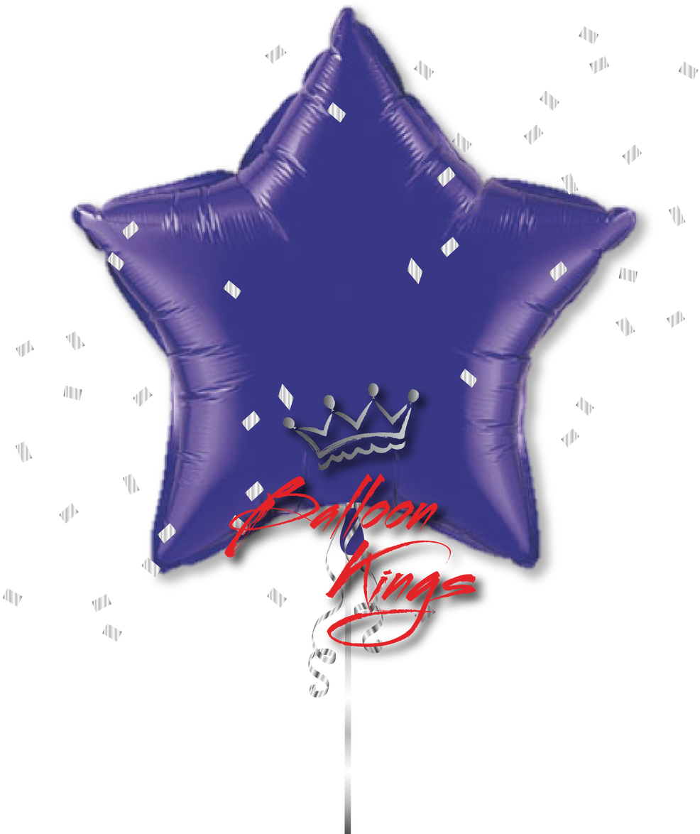 Large Purple Star - 1 Star Foil Balloons - Blue Star Flat Helium Foil Balloons (1280x1280), Png Download