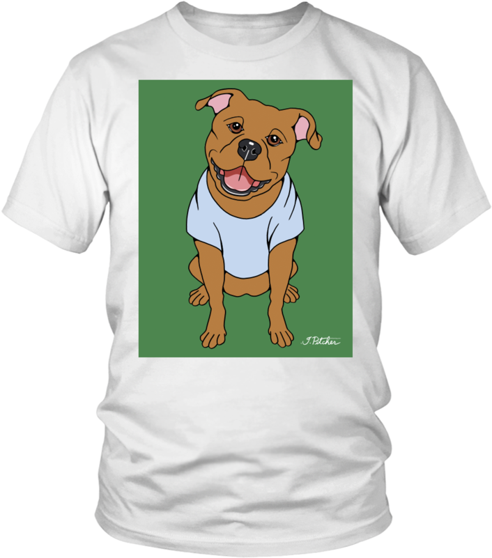 Pitbull Dog T-shirt - T Shirt Music White (800x800), Png Download