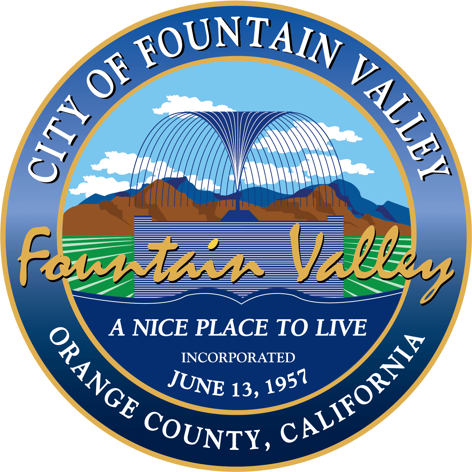 City Of Fountain Valley Logo (1731x1717), Png Download