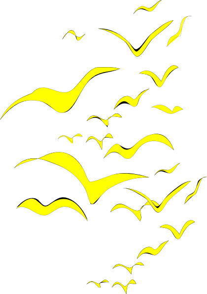 Original Png Clip Art File Yellow Bird Flock Vertical (420x596), Png Download