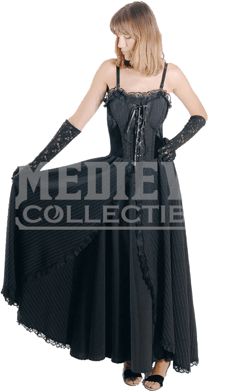 Pinstripe Gothic Dress - Pinstripe Dress (774x774), Png Download
