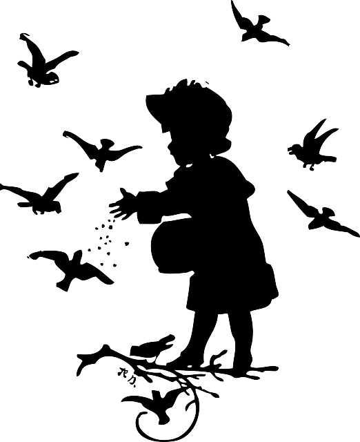 Live Animal Care Girl Feeding Birds - Girl Feeding Birds (522x640), Png Download