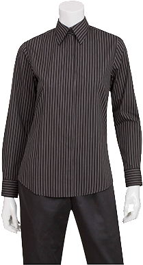 Chef Works W300 Classical Women's Chef Shirt In Pinstripe - Man (400x400), Png Download