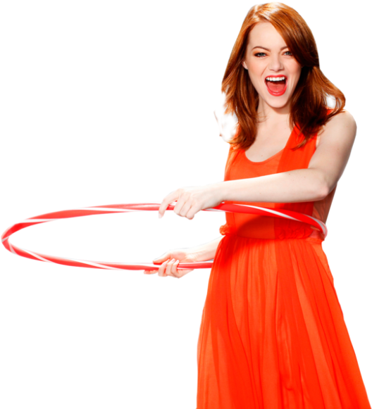 Download Emma Stone Png Transparent Image 189 - Celebrities Hula Hooping (1000x666), Png Download