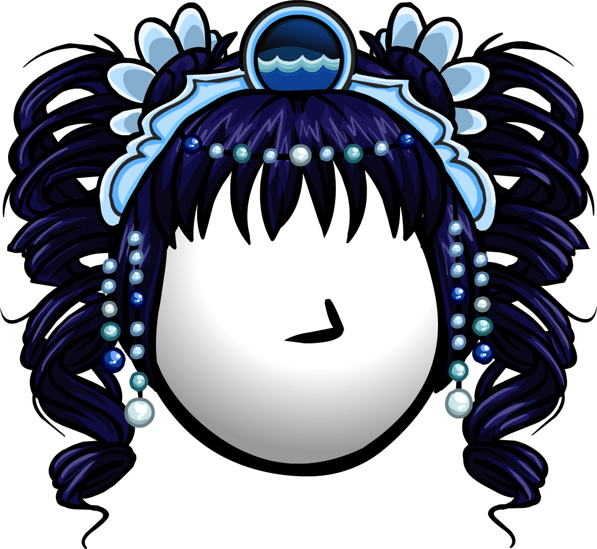 The Water Ripple Icon - Black Hair Club Penguin (1179x1084), Png Download