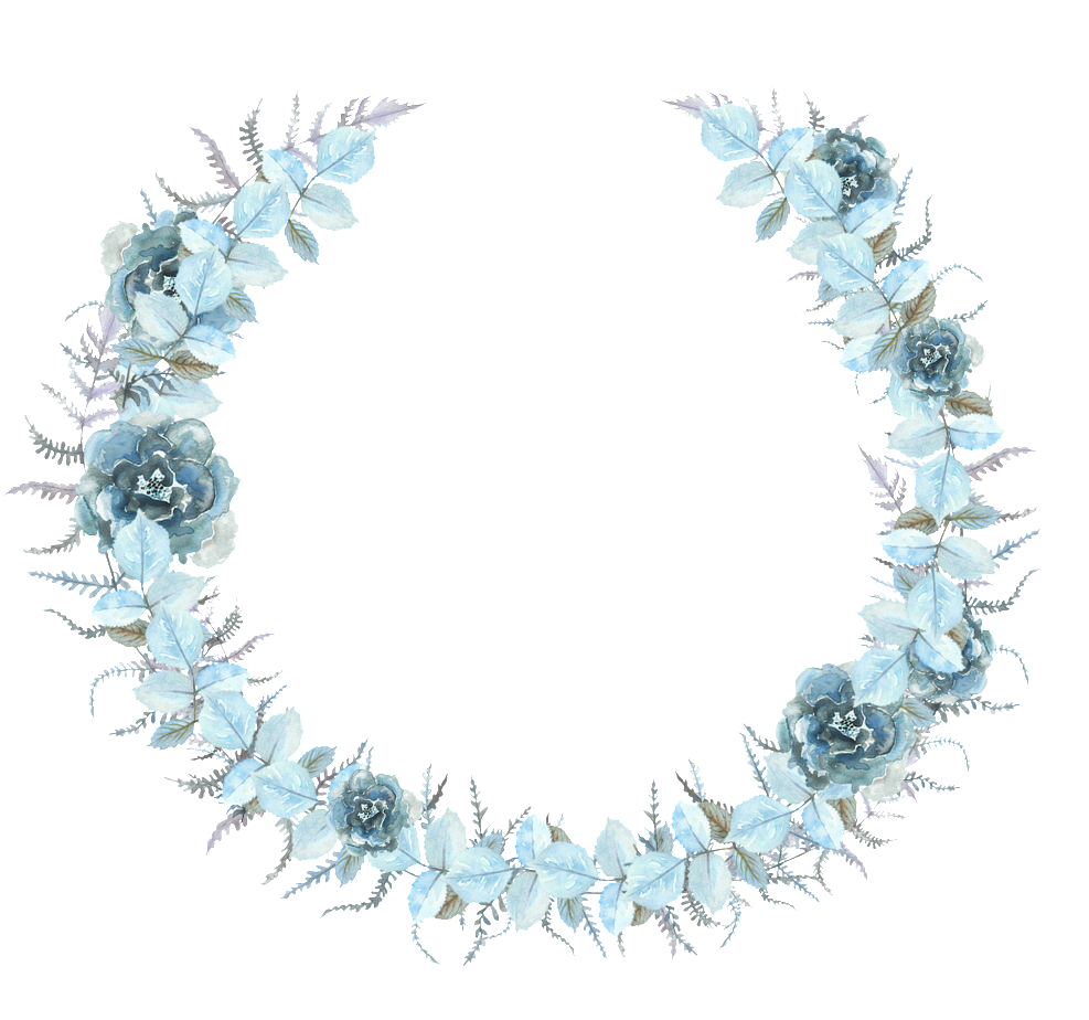 Hand Painted Water Blue Floral Transparent Png - Blue (1024x1024), Png Download