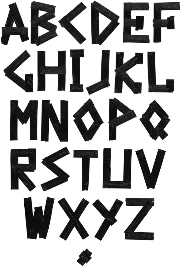 Tape Black Line Font - Tape Font (595x876), Png Download