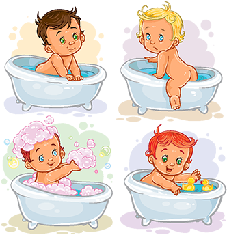 Small Children Take A Bath, Bath, Baby, Child Png And - Child (360x360), Png Download