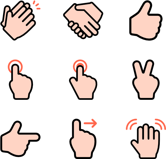 Finger Clipart Clicking - Gesture Png (600x564), Png Download