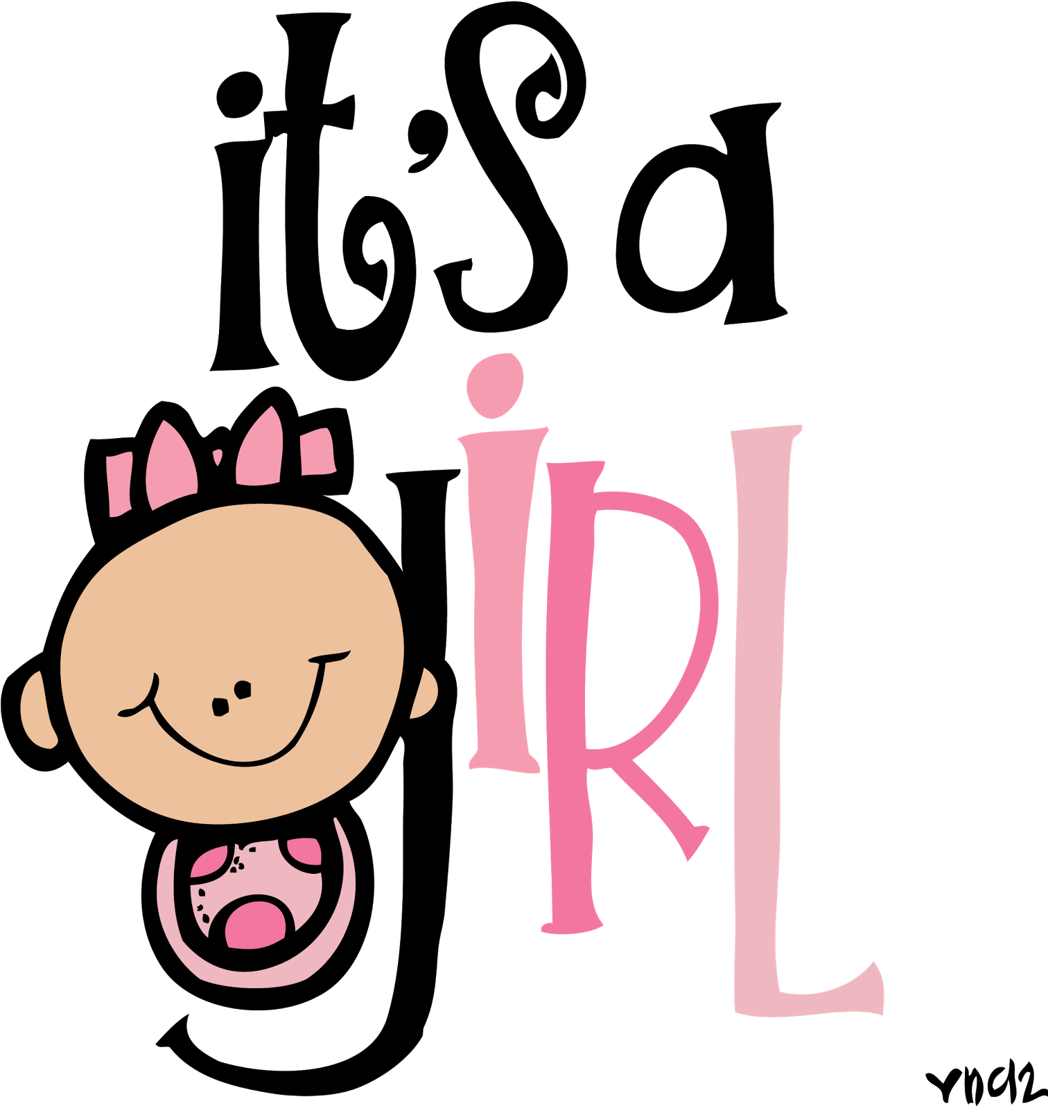 It's A Girl Vector Freeuse - Its A Girl (1534x1600), Png Download