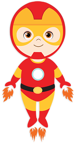 Stickers For Kids - Coolteedesignz Boy Super Hero - Iron Man - Bodysuit (263x500), Png Download