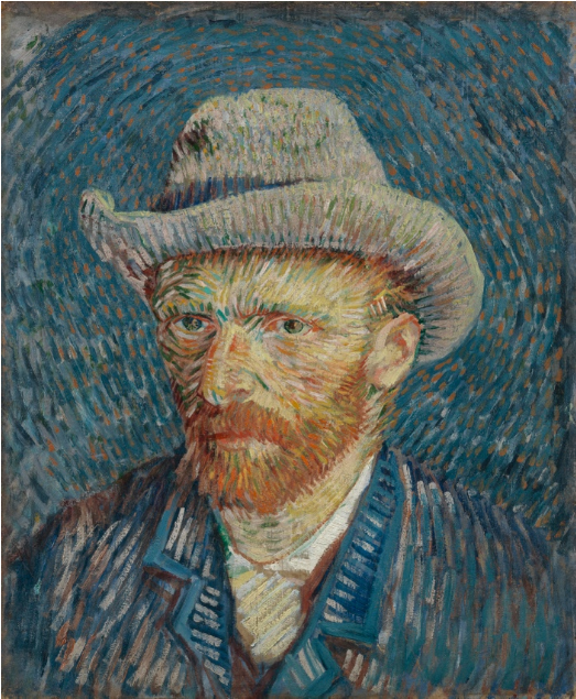 With Grey Felt Hat - Van Gogh (1007x634), Png Download