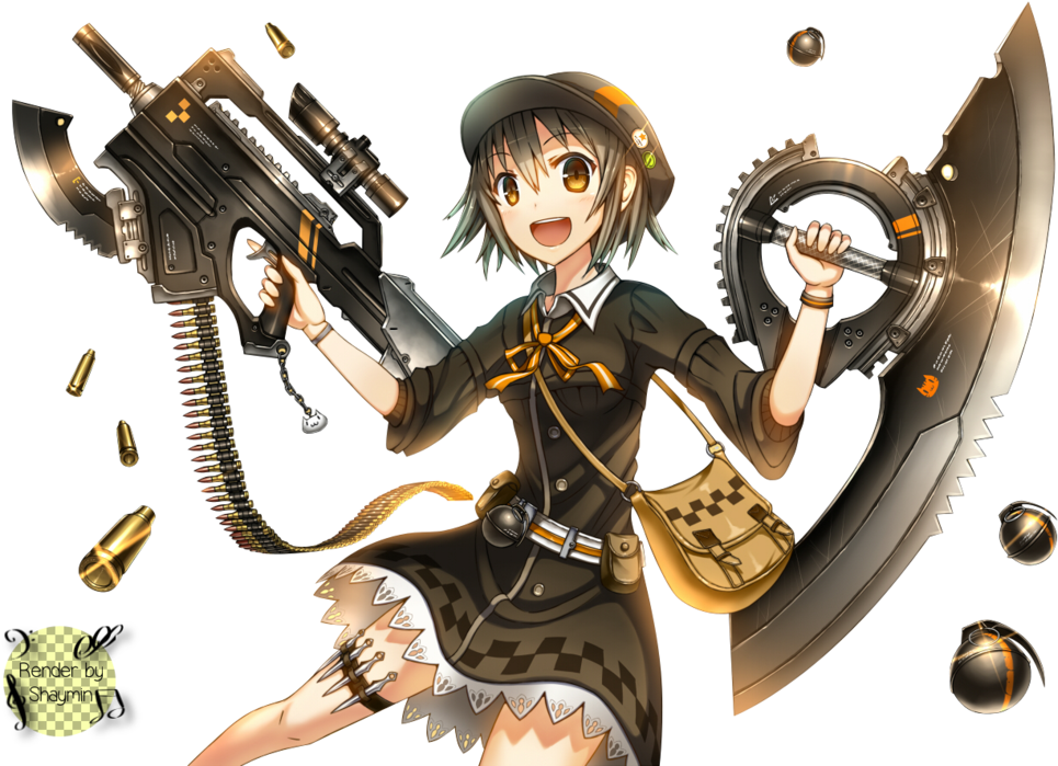 Gun Girl Render By Piri Chama-d6o7rc1 - Anime Girl Gun Vector (1024x724), Png Download