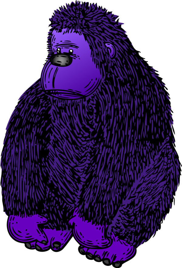 Gorilla With Colour - Gorilla Clip Art (600x882), Png Download