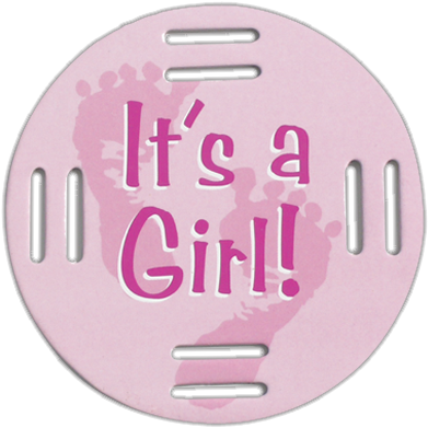 It's A Girl Fobbie - Badge (600x600), Png Download