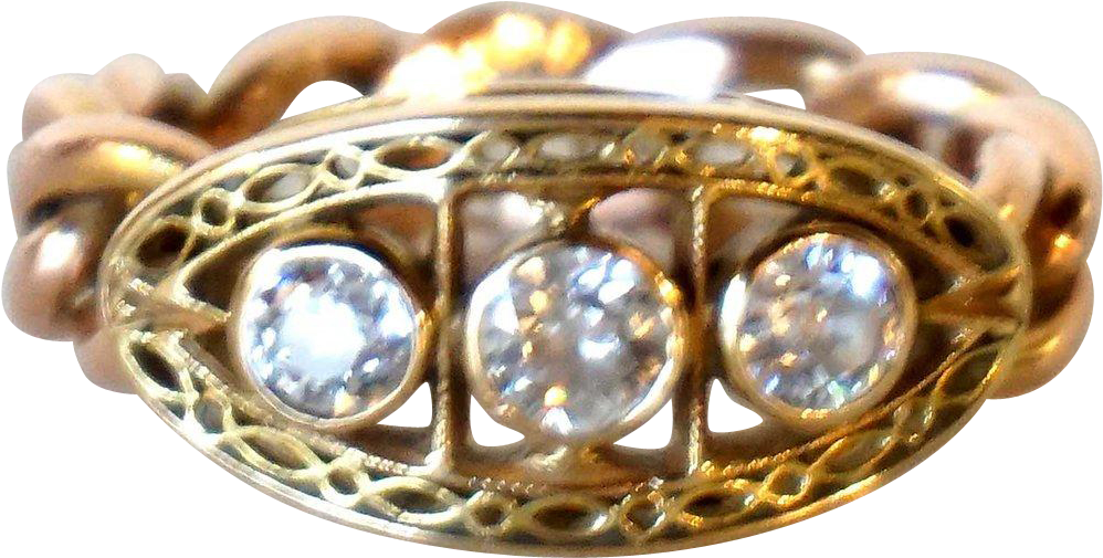 Continental Diamond, Rose And Yellow Gold Chain Link - Pre-engagement Ring (997x997), Png Download