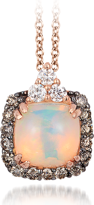 First Slide - Le Vian Opal Necklace 1/4 Ct Tw Diamonds 14k Strawberry (745x701), Png Download