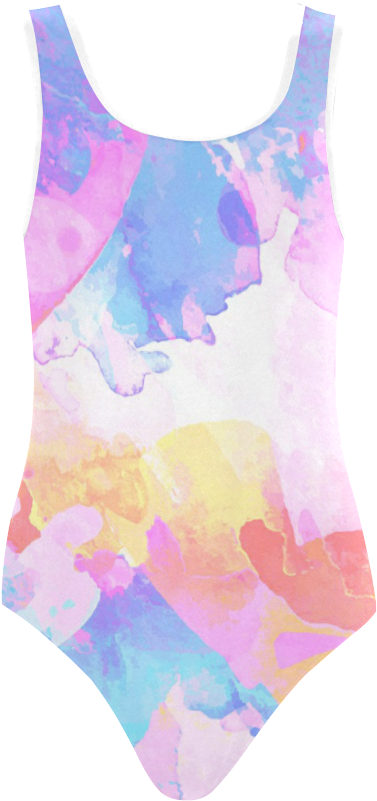Colorful Watercolor Paint Spatter Abstract Art Vest - Maillot (1000x1000), Png Download