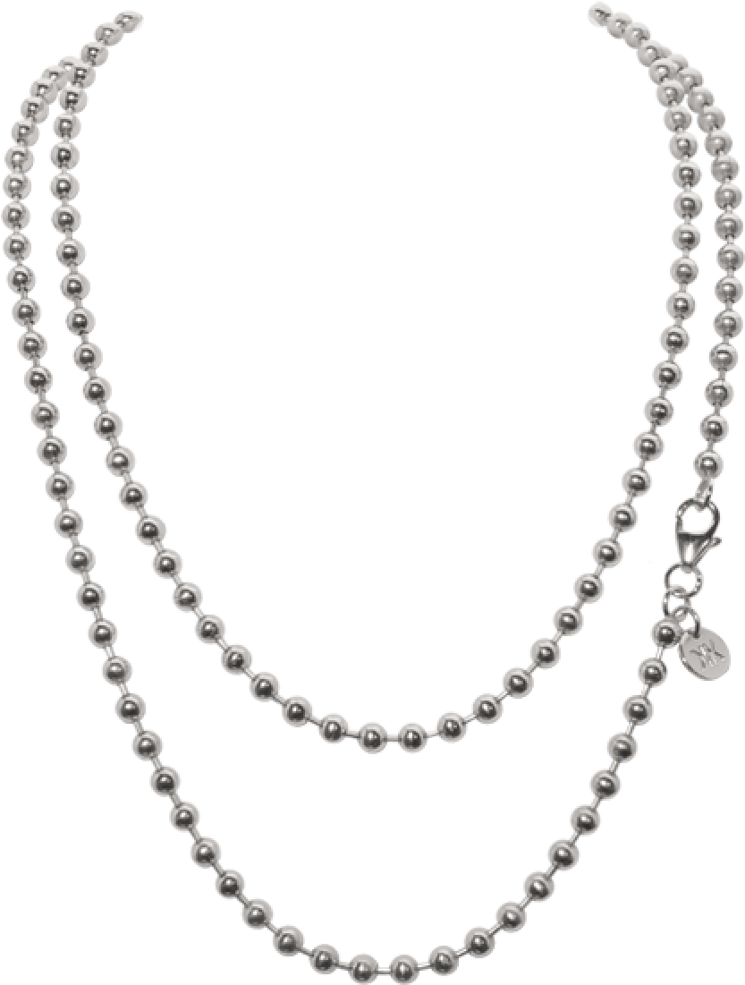 Nikki Lissoni Silver Ball Chain 45cm - Gold Chain Png Hd (1200x1200), Png Download