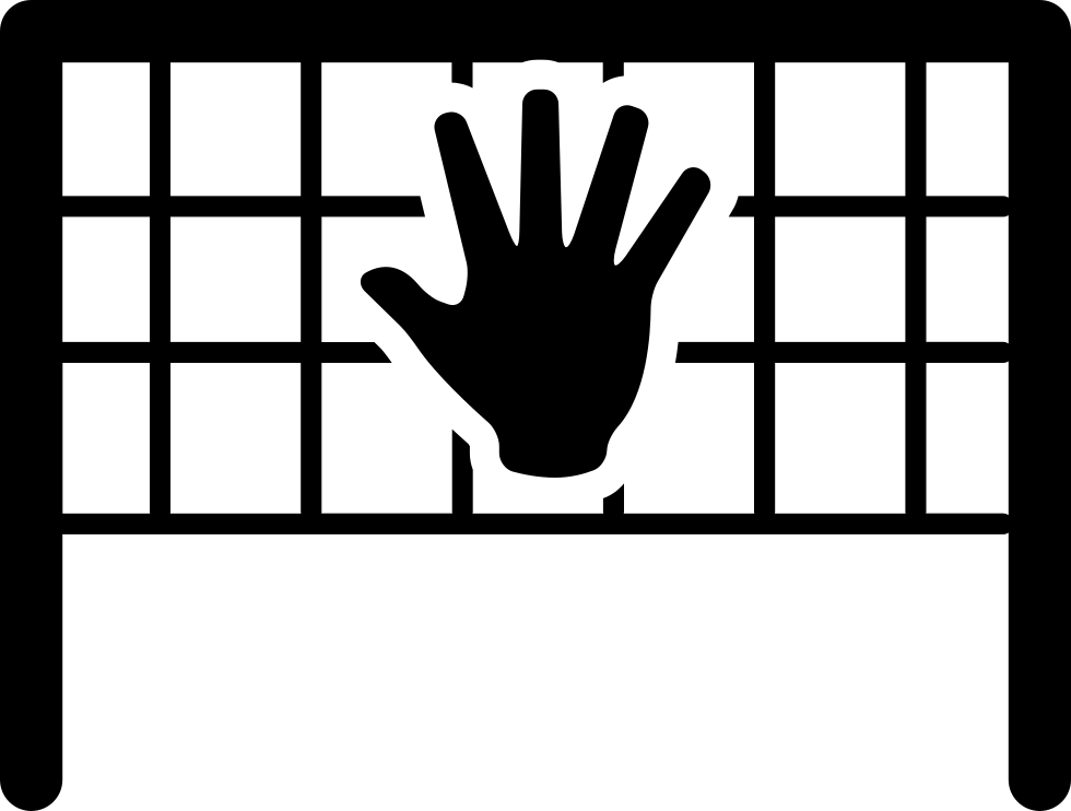 Volleyball Net With Hand Silhouette Comments - Volleybalnet Tekenen (980x742), Png Download