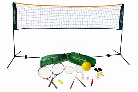 Badminton Volleyball And Tennis Set With A 5m Net - Traditional Garden Games 3 M Badminton Volleyball (470x500), Png Download