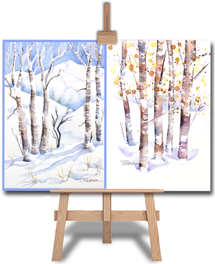 Watercolour Workshop - Canoe Birch (439x530), Png Download