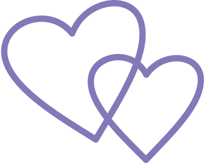 Purple Double Heart Shapes Svg - Double Heart Shape (400x317), Png Download