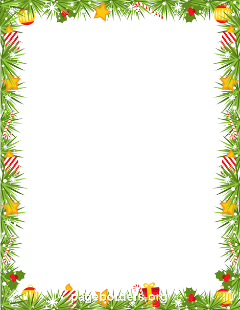 Garland Frame Png Clipart - Christmas Page Borders Png (470x608), Png Download