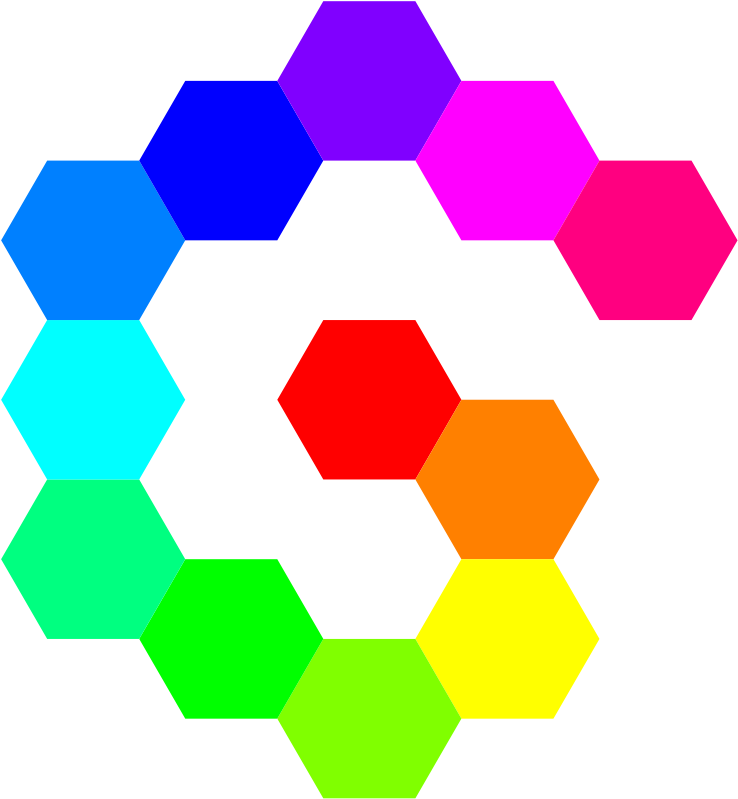 How To Set Use 12 Hexagon Spiral Rainbow Clipart (900x900), Png Download