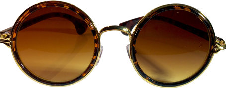 Tomboy Retro Sunglasses - Transparent Vintage Sunglasses Png (457x613), Png Download