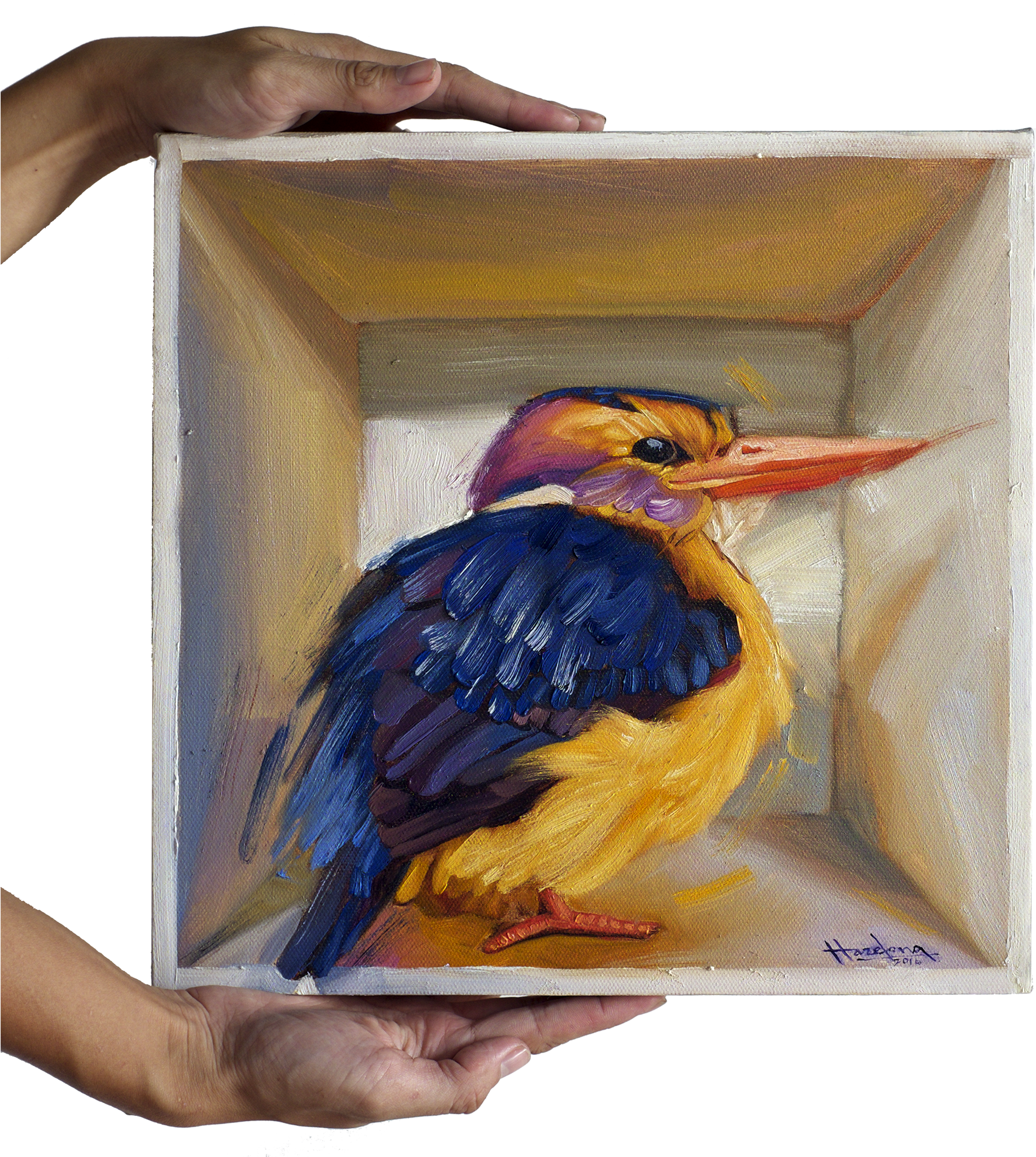 Kingfisher In A Box - Painting (2000x2000), Png Download