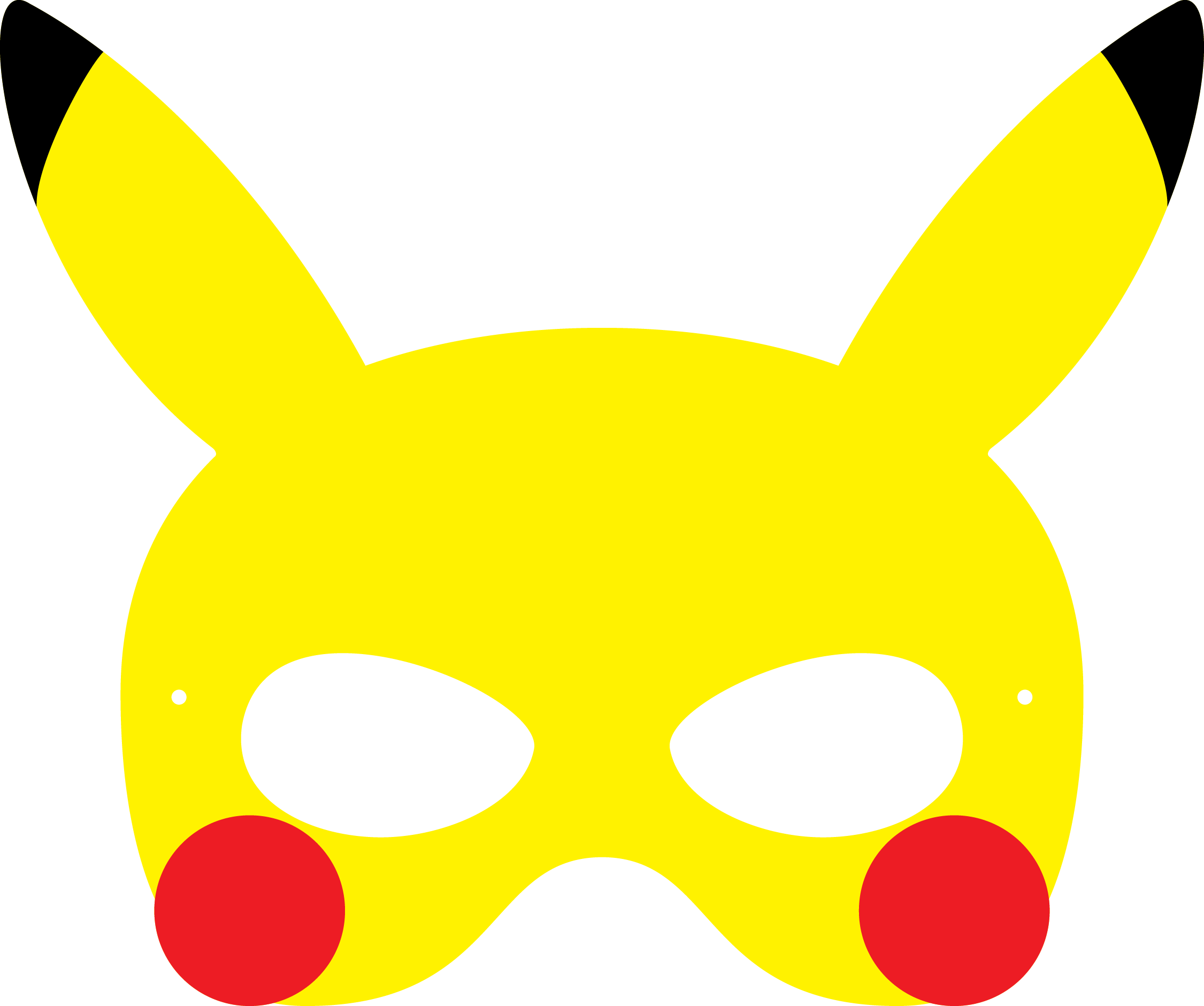 Download Pokemon Pikachu Mask More Mascara De Pikachu Full Size Png Image Pngkit