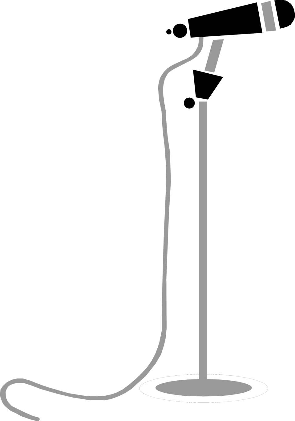Microphone - Microphone Stand Clip Art (958x1366), Png Download