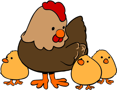 Hen And Chicks Cartoon - Cartoon Hen And Chicks (425x332), Png Download