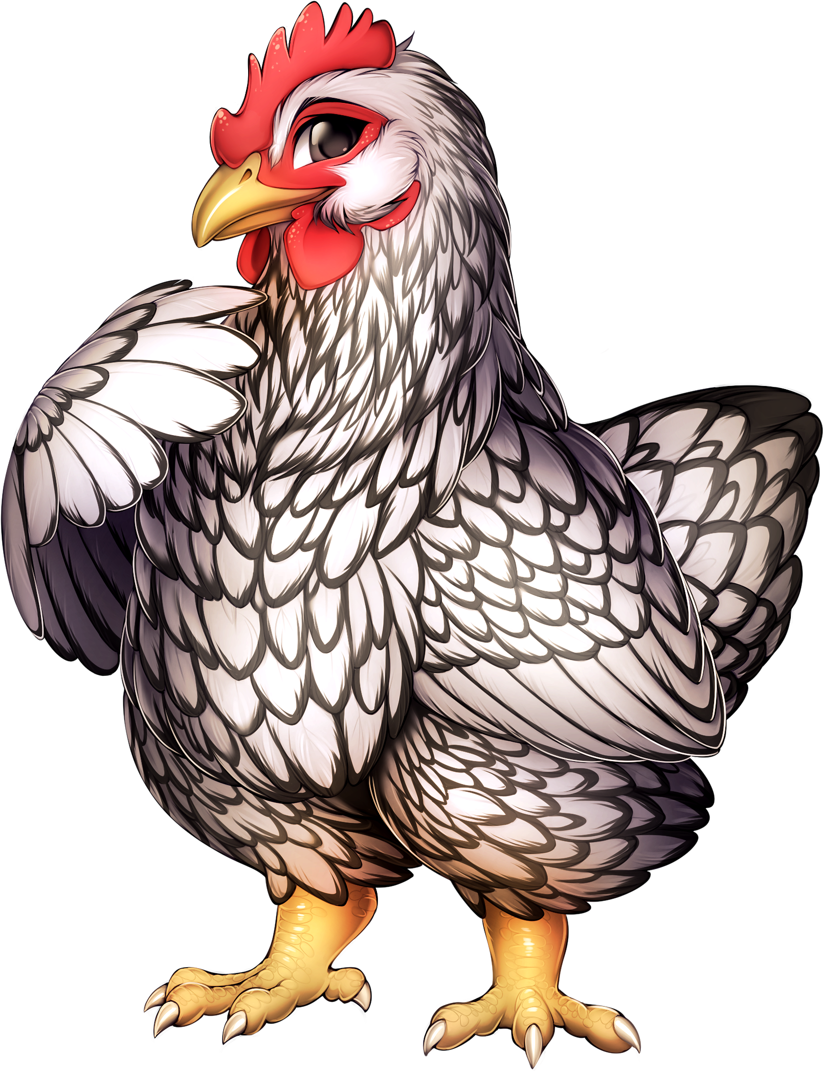 Chicken Hen Silver Laced Wyandotte - Chicken Furvilla (1750x2111), Png Download