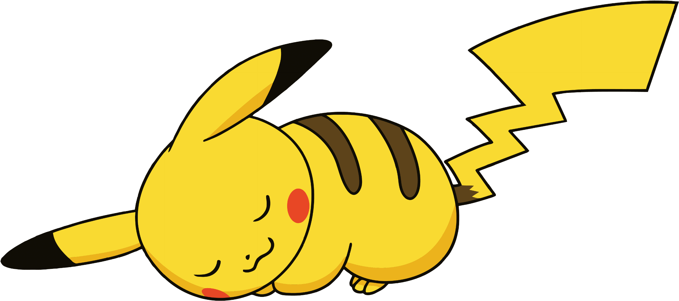 Sleeping Pikachu Wallpaper 5609 Hd Wallpapers In Games - Sleeping Pikachu Png (2396x1184), Png Download