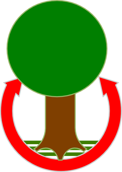 Tree With Brown Trunk Png (426x600), Png Download