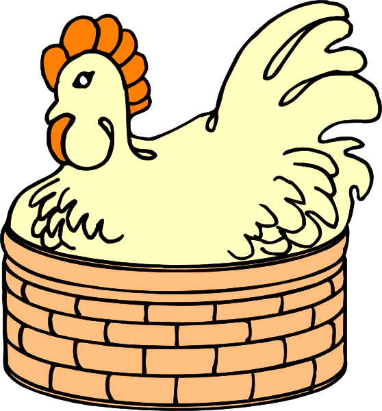 Hen In Basket Svg Clip Arts 558 X 599 Px (558x599), Png Download