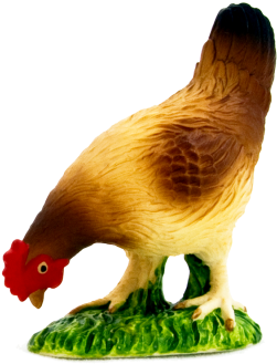 Hen Eating - Mojo Hen Figurine (457x540), Png Download