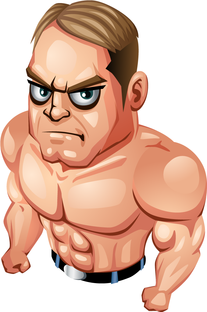 Animated Muscle Man Png - Cartoon Muscle Man Png (1024x1024), Png Download