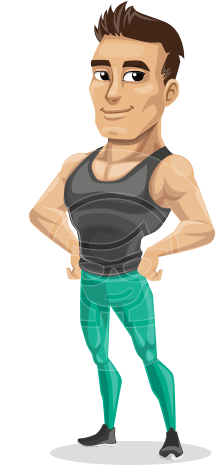 Jim Hit The Gym - Athletic Cartoon Characters (460x464), Png Download