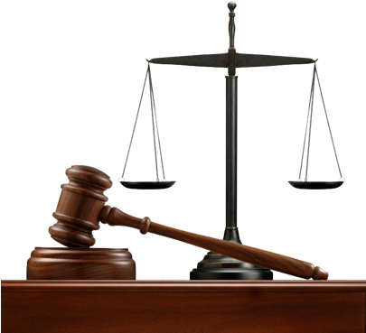 Fighting Employment Discrimination For People Who Stutter - Scales Of Justice And Gavel (404x380), Png Download