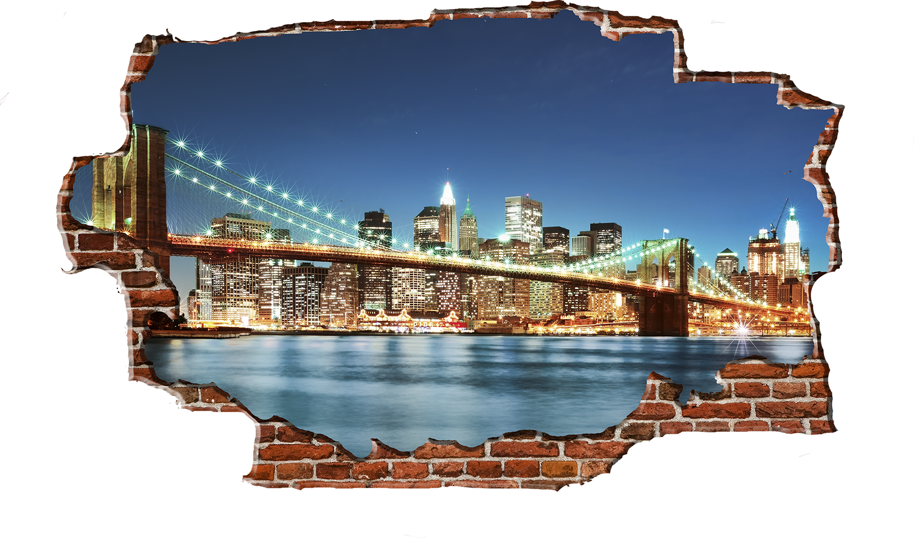 Breaking Wall Brookyln Bridge Nyc - Brooklyn Bridge (1800x1060), Png Download
