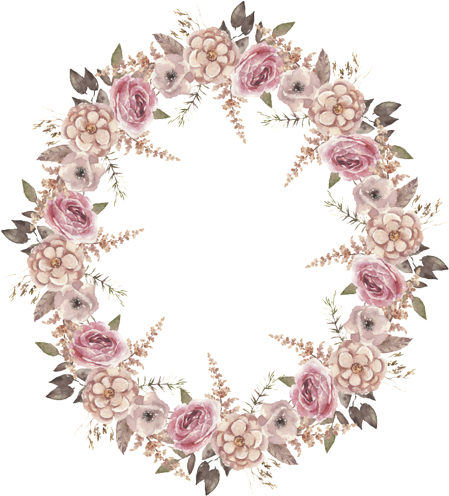 This Backgrounds Is Pink Wedding Wreath Transparent - Wreath (1024x1024), Png Download