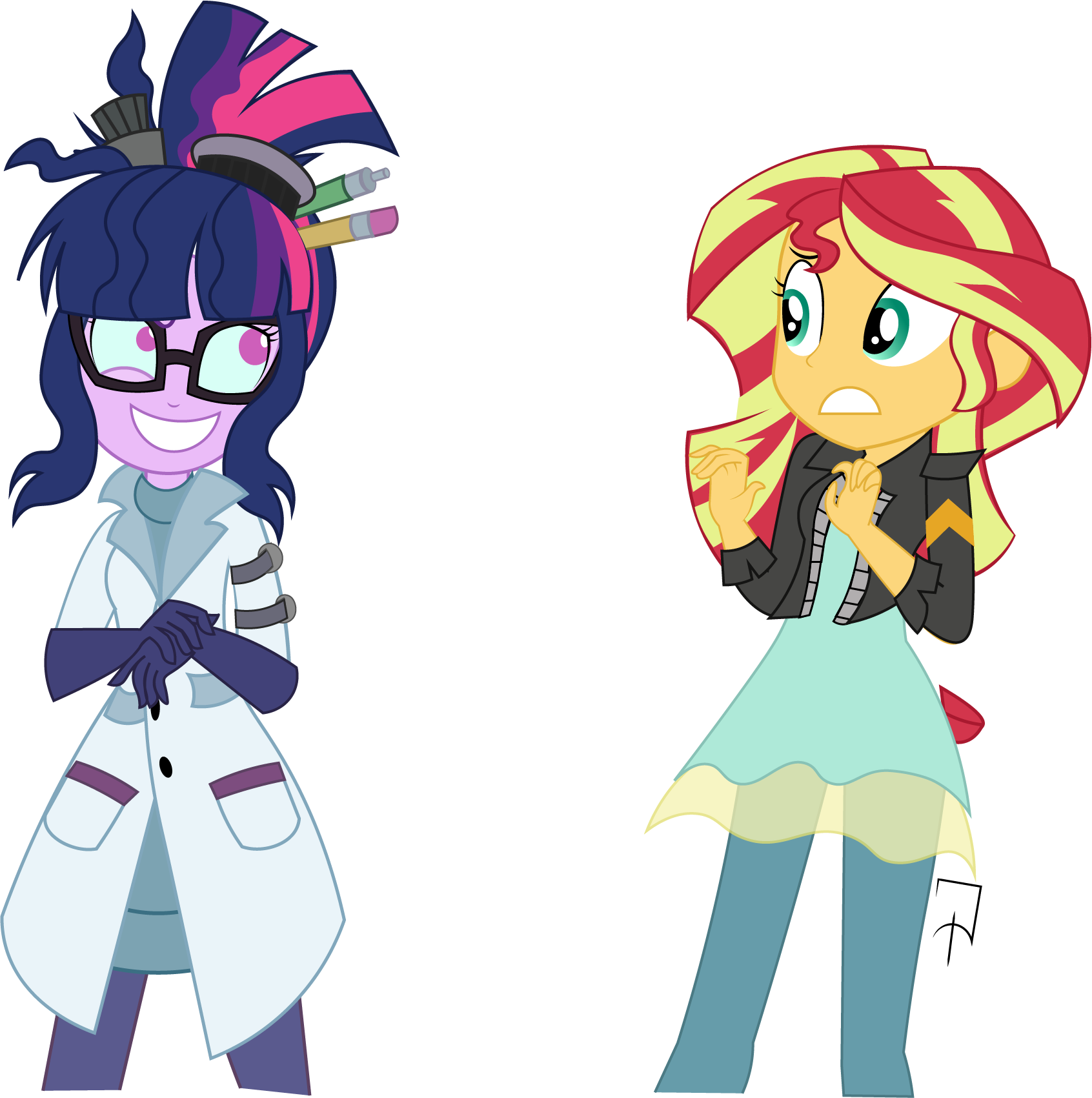 Clipart Black And White Library Anime Svg Transparent - Mad Evil Scientist Twilight Sparkle (1019x1024), Png Download