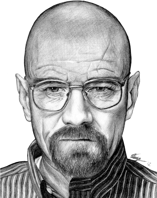 Walter White Png Pic - Walter White Black White (600x779), Png Download