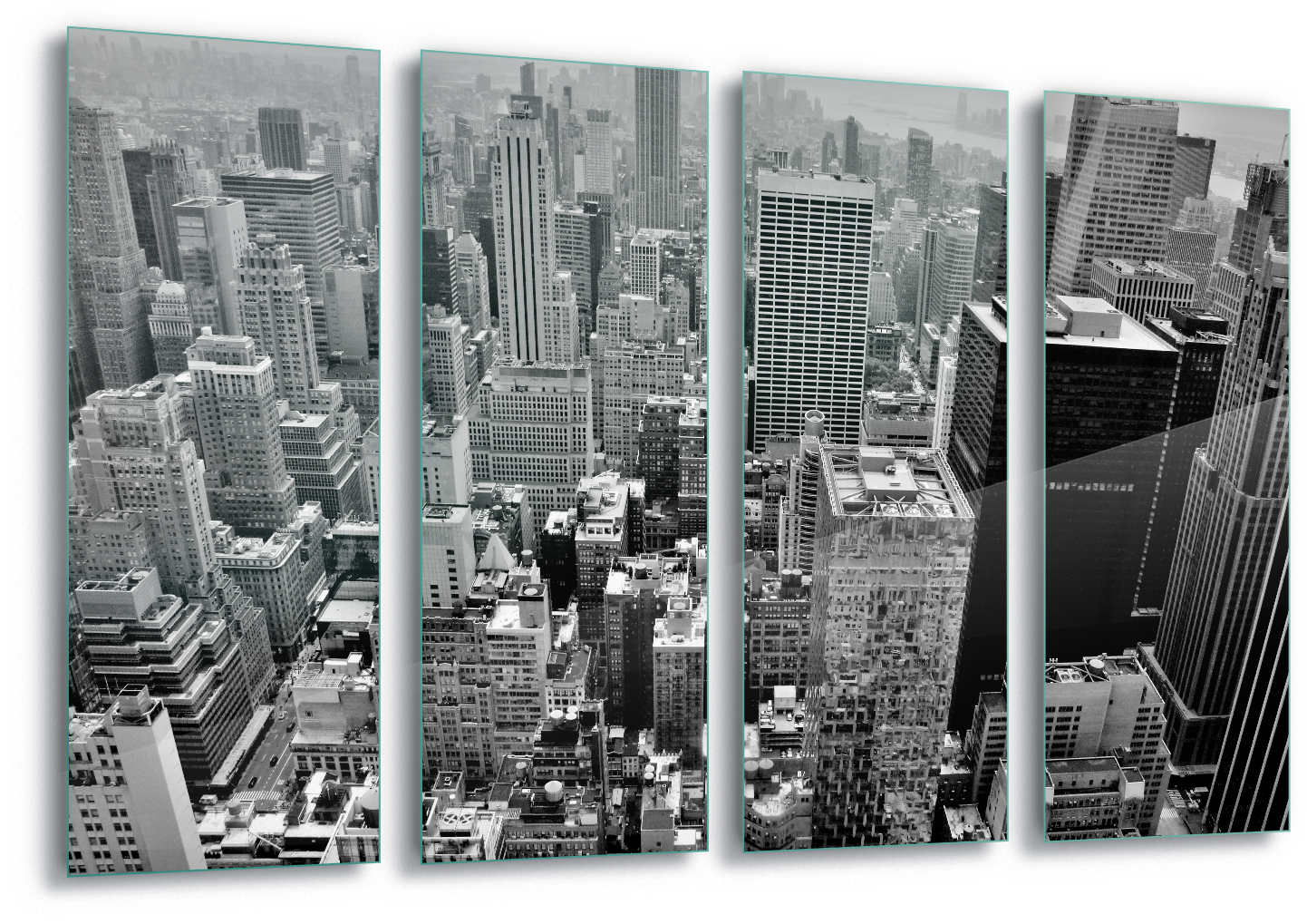 New York City Skyline Canvas Amp Glass Wall - New York City (1600x1105), Png Download